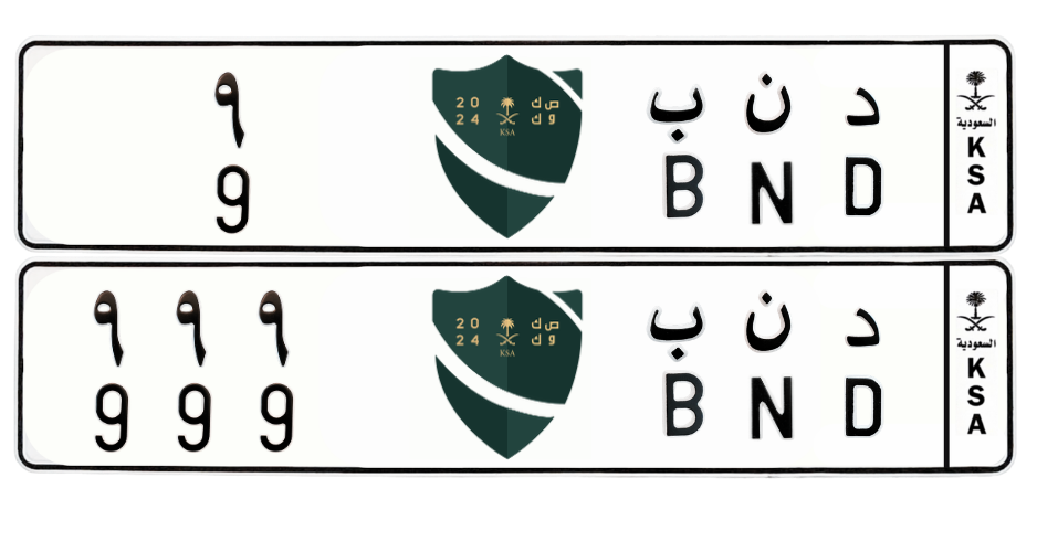 لوحة د ن ب 9 د ن ب 999
